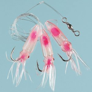Winged Bläckfisk - Rosa 3-krokar 4/0
