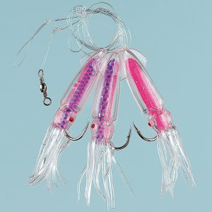Winged Bläckfisk - Rosa/Lila 3-krokar 8/0